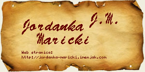 Jordanka Maricki vizit kartica